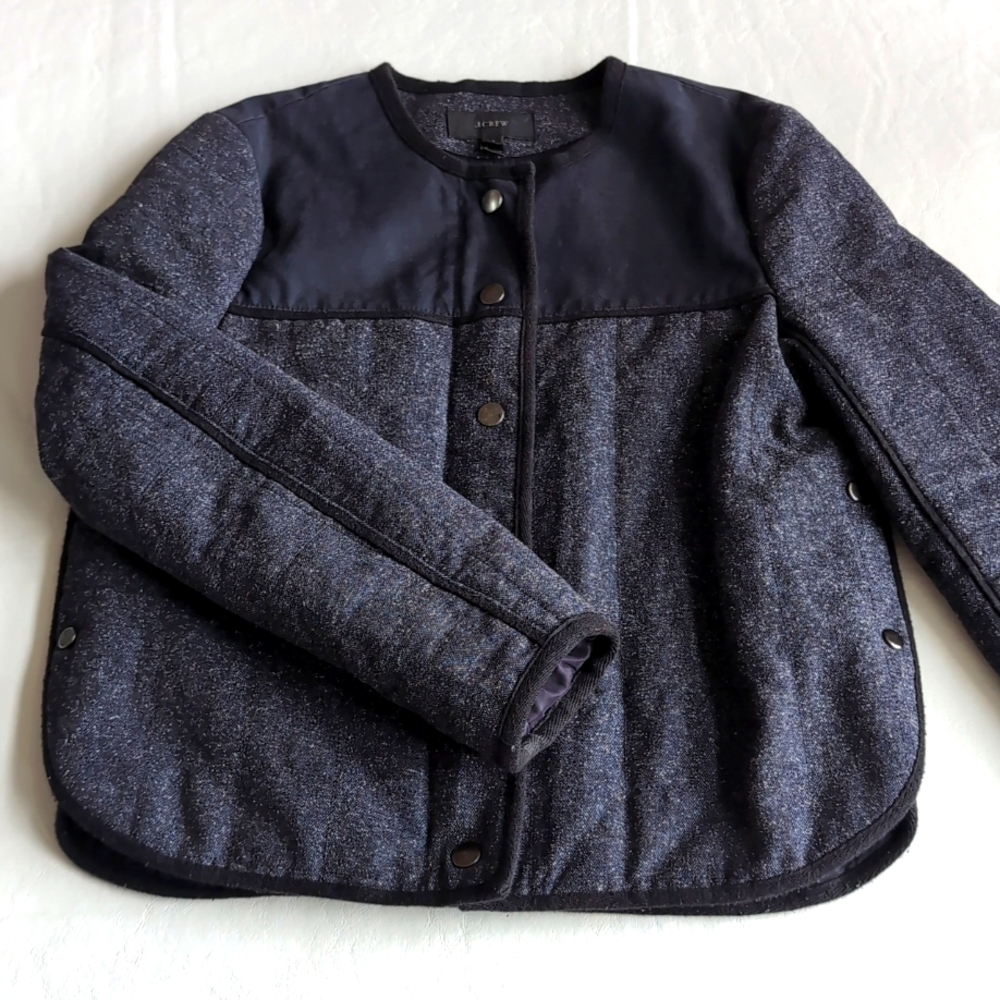 J. Crew Collarless Quilted Jacket